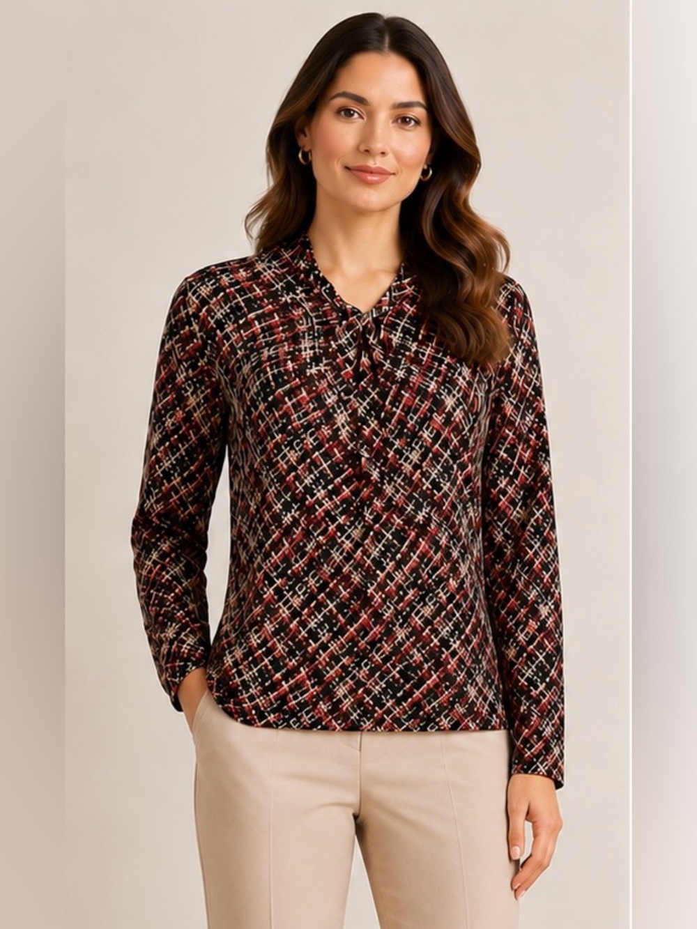 Investments Women's Multicolor Plaid Top